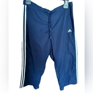 Adidas Navy and white drawstring track pants